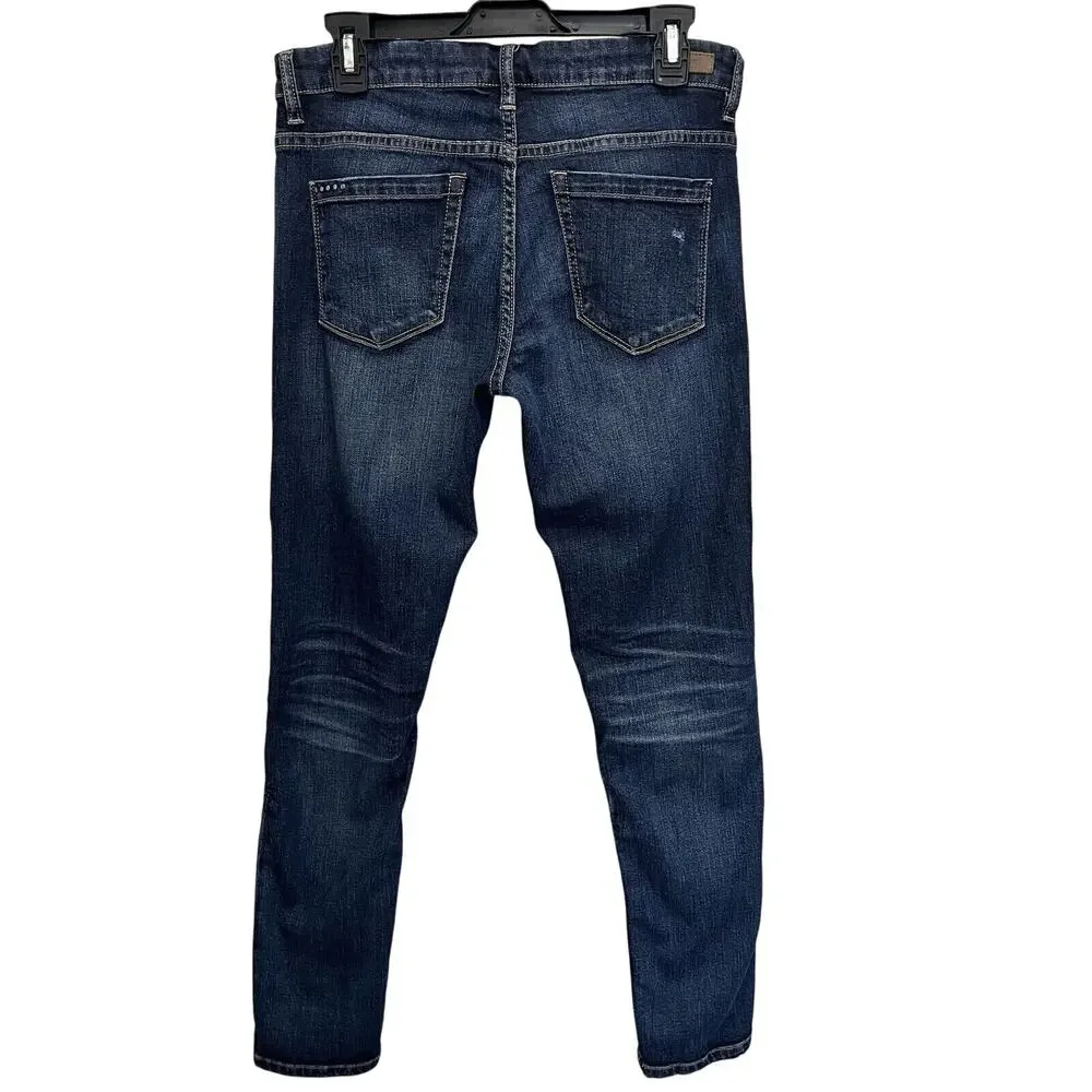 Blanknyc | Dark Wash Skinny Patchwork Jeans Distressed Size 27 Sundance